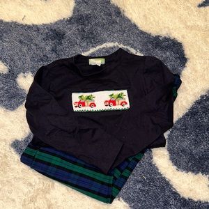 Classic Whimsy Blackwatch Plaid Smocked Set